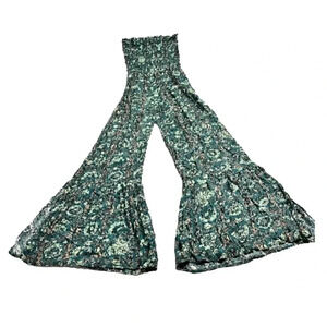 Lucy Love Women's Green Floral Print strapless Jumpsuit Size Small